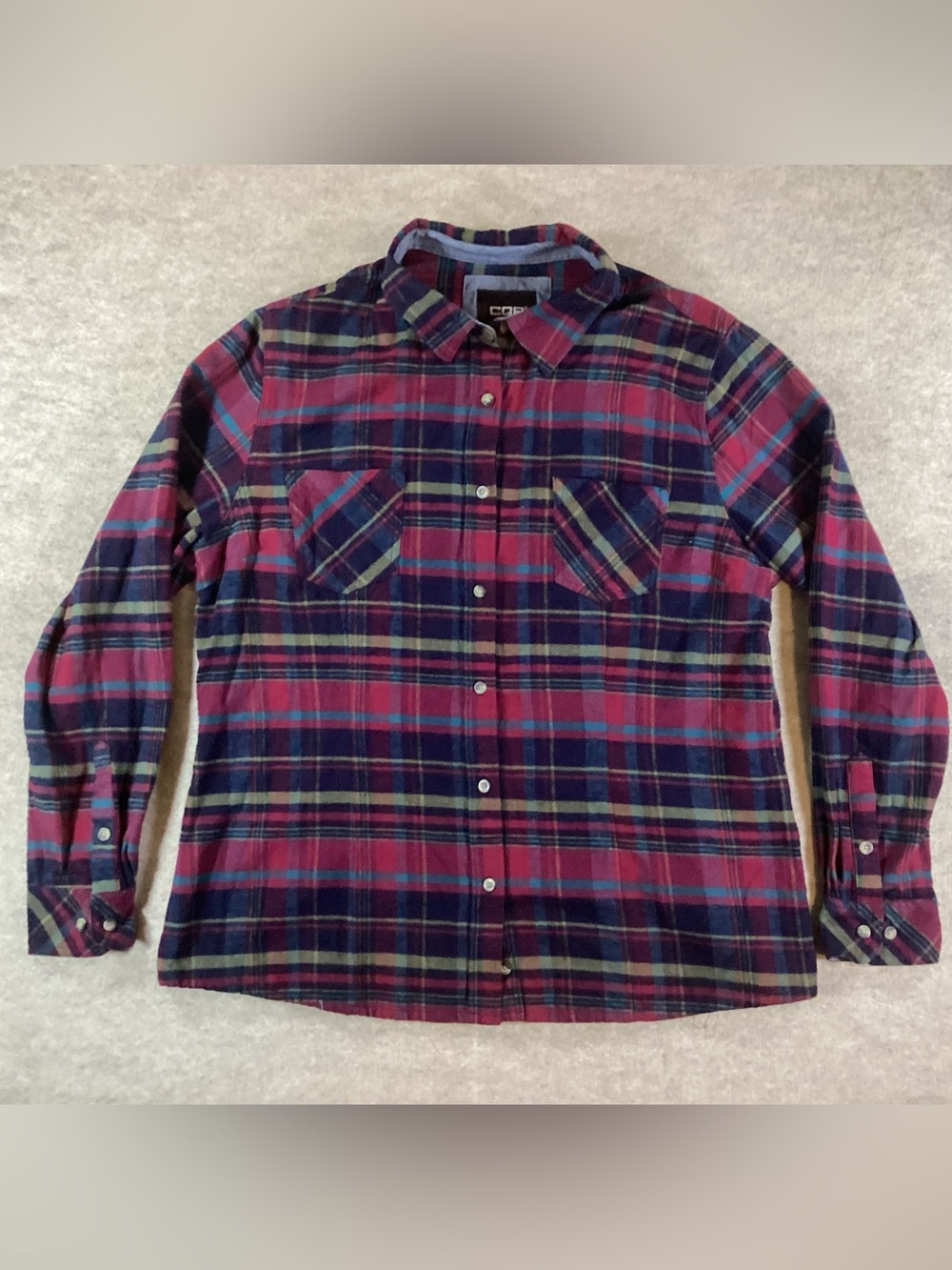 CQR Plaid Button-Down Shirt - Pink & Navy